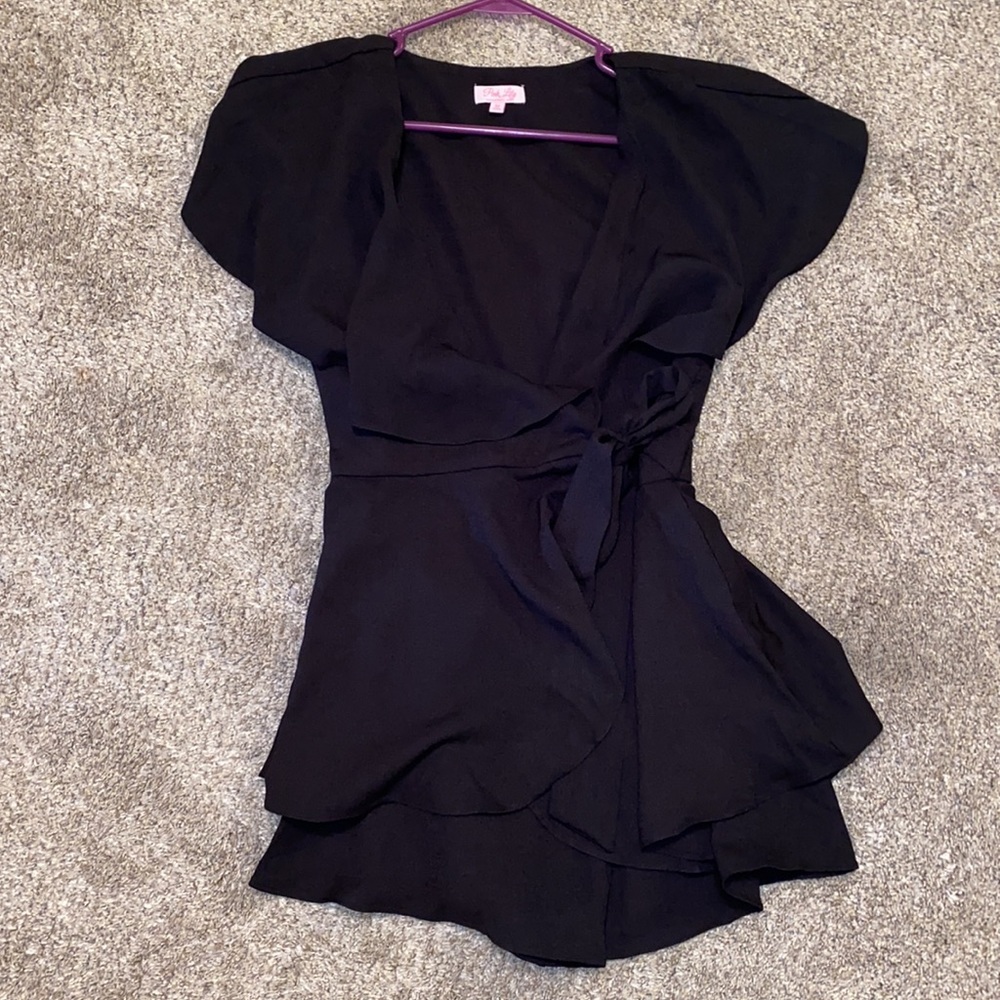 Pink Lilly Black Romper